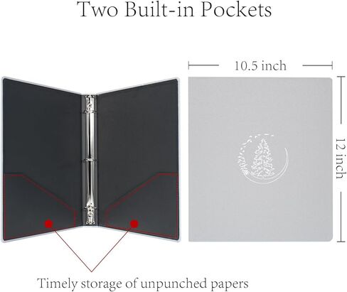 Hiwhy 3 Ring Binder 1 بوصة، نسيج الكتان حلقات دائرية تناسب ورق مقاس 8.5 × 11 بوصة، رمادي الأرز in Kuwait