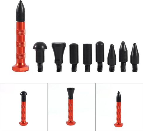 Dent Repair Tool Kits, Qiilu DIY Paintless Dent Repair Kit Dent Ding Hammer with 9 Heads Tips Dent Removal Tools Knockdown Tool Paintless Hail Removal for Auto Car Motorcycle in Saudi Arabia