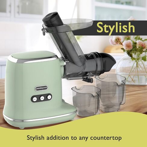 Masticating Juicer Cold Press Slow Juicer Machine - Whole Fruit and Vegetable Juice Extractor, Multiple Filters, Easy to Clean, Durable - Green in Kuwait