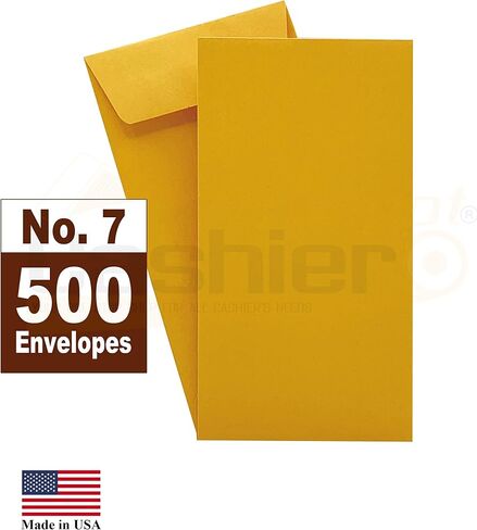 500 عملة/نقود/أجزاء صغيرة لمستودع أمين الصندوق #7 أظرف كرافت بنية، 3-1/2 × 6-1/2، 500/صندوق الصنف # SY420 in Kuwait