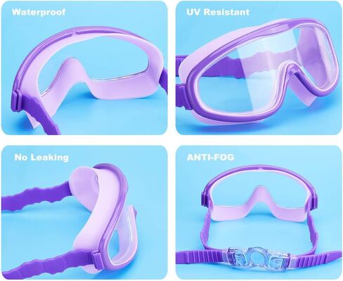 KAILIMENG Kids Swim Goggles, 2 Pack Swimming Goggles for Age 3-15, Anti-Fog Anti-UV Cear Wide View in Saudi Arabia