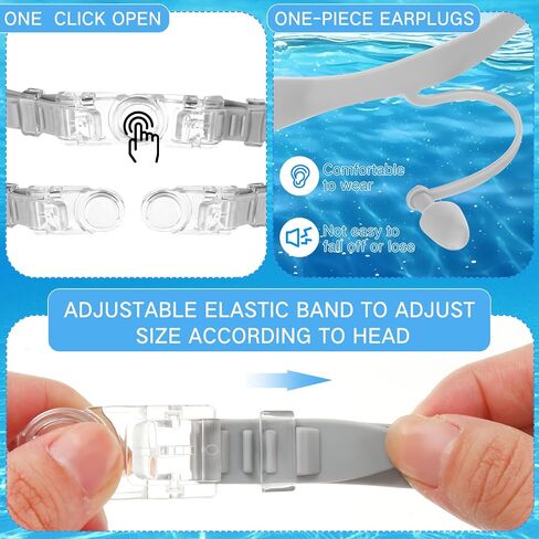 2 Pcs Swimming Goggles No Leaking Anti Fog UV Protection Swim Goggles with Nose Clips Ear Plugs in Saudi Arabia
