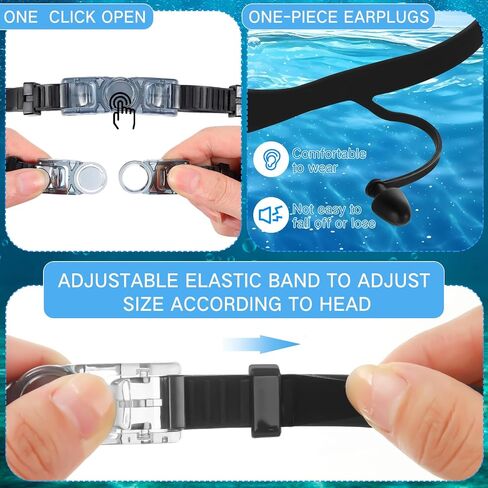 2 Pcs Swimming Goggles No Leaking Anti Fog UV Protection Swim Goggles with Nose Clips Ear Plugs in Saudi Arabia
