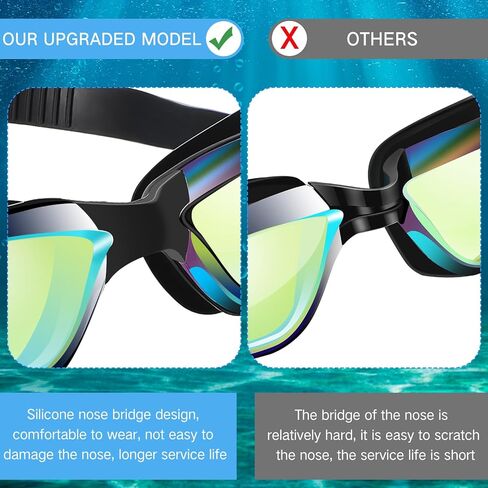 2 Pcs Swimming Goggles No Leaking Anti Fog UV Protection Swim Goggles with Nose Clips Ear Plugs in Saudi Arabia