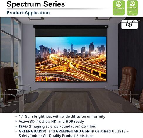 طيف شاشات النخبة، 100 بوصة قطر 16:9، شاشة عرض منسدلة جاهزة بمحرك كهربائي 4K/8K، ELECTRIC100H in Saudi Arabia