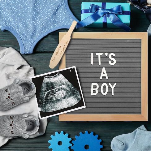 إعلان الحمل من Floraltop للأجداد والأب، يتضمن إعلان مفاجأة الطفل لوحة أحرف من اللباد وملابس أطفال وأحذية أطفال ومكعبات خشبية لاختبار الحمل الإيجابي وبطاقة الكشف in Kuwait