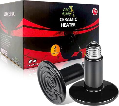 Leoterra 2PCS 50w Ceramic Heat Emitter, Infrared Heat Lamp Bulbs Ceramic Heat Lamp for Reptile Tank,Hedgehogs, Chicken coop, Dog House, Cat Use,Strong Durable and Powerful,Gives Off No Light (50w) in Saudi Arabia