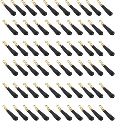 60pcs Rubber Fishing Floats Copper Head Tackle Rotation Drift Fishing Gear Metal Fishing Floats Accessory Black Fishing Bobbers for Outdoors(Black) in Saudi Arabia