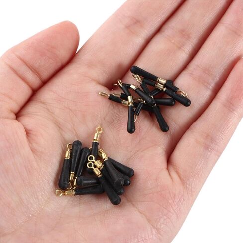 60pcs Rubber Fishing Floats Copper Head Tackle Rotation Drift Fishing Gear Metal Fishing Floats Accessory Black Fishing Bobbers for Outdoors(Black) in Saudi Arabia