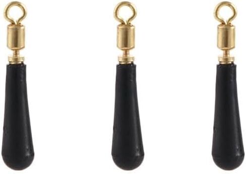 60pcs Rubber Fishing Floats Copper Head Tackle Rotation Drift Fishing Gear Metal Fishing Floats Accessory Black Fishing Bobbers for Outdoors(Black) in Saudi Arabia