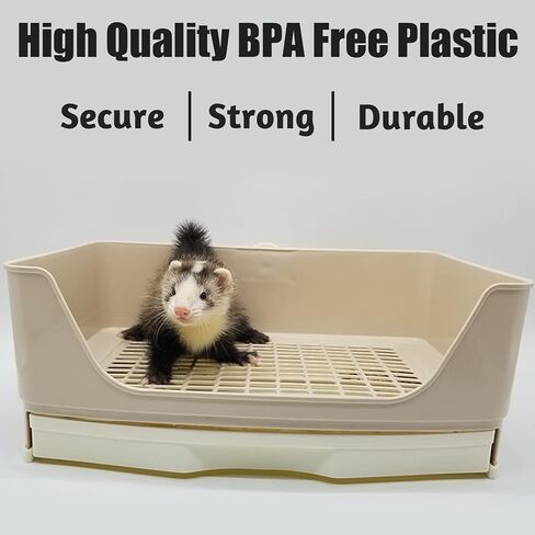 PINVNBY Rabbit Corner Litter Box with Drawer for Cage Small Animal Litter Pan Hanging Pet Feed Bowls Cage Potty Trainer Pet Toilet for Rabbit Bunny Guinea Pigs Chinchilla Ferret in Saudi Arabia
