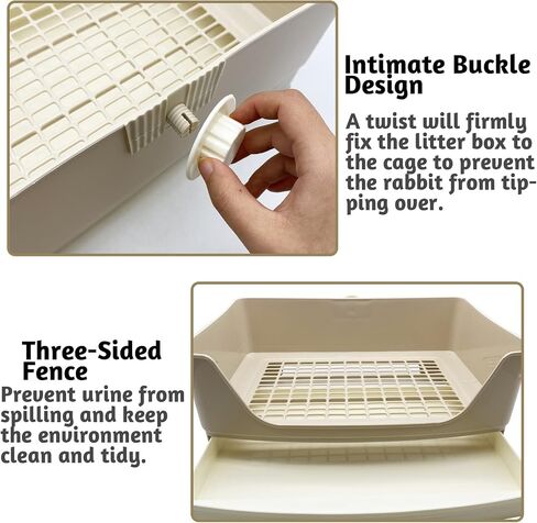 PINVNBY Rabbit Corner Litter Box with Drawer for Cage Small Animal Litter Pan Hanging Pet Feed Bowls Cage Potty Trainer Pet Toilet for Rabbit Bunny Guinea Pigs Chinchilla Ferret in Saudi Arabia