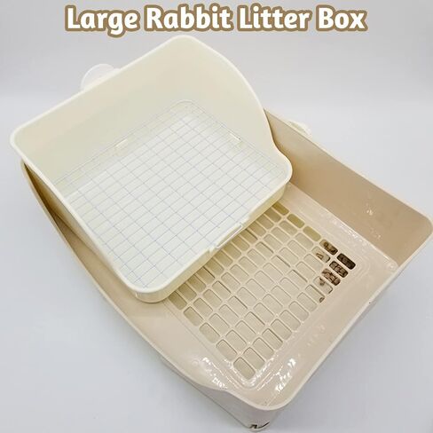 PINVNBY Rabbit Corner Litter Box with Drawer for Cage Small Animal Litter Pan Hanging Pet Feed Bowls Cage Potty Trainer Pet Toilet for Rabbit Bunny Guinea Pigs Chinchilla Ferret in Saudi Arabia