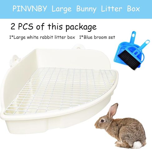 PINVNBY صندوق فضلات أرنب كبير، صندوق مرحاض زاوية أرنب، قفص حيوانات صغير، مرحاض للحيوانات الأليفة، مدرب أكبر على شكل مروحة لخنازير غينيا البالغة، شينشيلا فيريت جاليسور (أزرق) in Kuwait