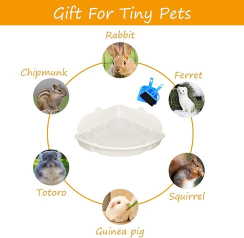 PINVNBY صندوق فضلات أرنب كبير، صندوق مرحاض زاوية أرنب، قفص حيوانات صغير، مرحاض للحيوانات الأليفة، مدرب أكبر على شكل مروحة لخنازير غينيا البالغة، شينشيلا فيريت جاليسور (أزرق) in Kuwait