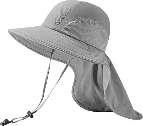 BASSDASH Kids UPF 50+ Wide Brim Sun Hat with Neck Flap Lightweight Cooling Performance Toddler Girls Boys Outdoor Play Hats in Saudi Arabia