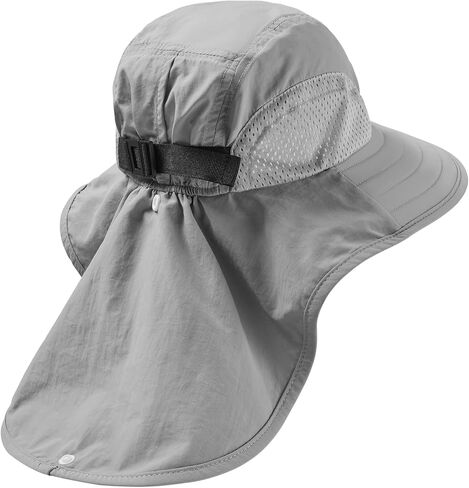 BASSDASH Kids UPF 50+ Wide Brim Sun Hat with Neck Flap Lightweight Cooling Performance Toddler Girls Boys Outdoor Play Hats in Saudi Arabia