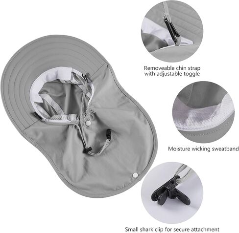 BASSDASH Kids UPF 50+ Wide Brim Sun Hat with Neck Flap Lightweight Cooling Performance Toddler Girls Boys Outdoor Play Hats in Saudi Arabia
