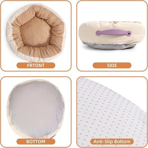 Cat Beds for Indoor Cats, 23 Inch Dog Bed for Small Melium Dogs, Washable Cat Cushion Bed with Slip-Resistant Bottom and Portable Handle (Gray) in Saudi Arabia