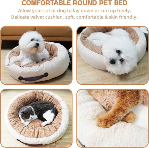 Cat Beds for Indoor Cats, 23 Inch Dog Bed for Small Melium Dogs, Washable Cat Cushion Bed with Slip-Resistant Bottom and Portable Handle (Gray) in Saudi Arabia