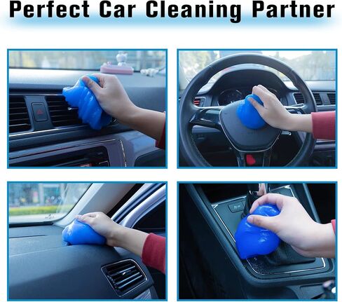 جل تنظيف السيارة العالمي، جل تنظيف لتفاصيل السيارة، منظف شقوق غبار السيارات، فتحة تهوية داخلية لإزالة التفاصيل، تنظيف المعجون للوحة المفاتيح وأجهزة الكمبيوتر المحمولة (أزرق) in Kuwait