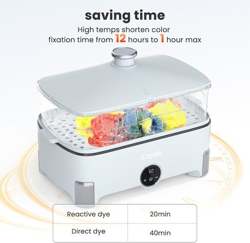 Caydo Tie-Dye Fixation Machine - Quick and Easy 20-40 Min Process for Vibrant Results | Enhanced Color Fixation with Steam Heating | Ideal for Tie Dye Projects in Saudi Arabia
