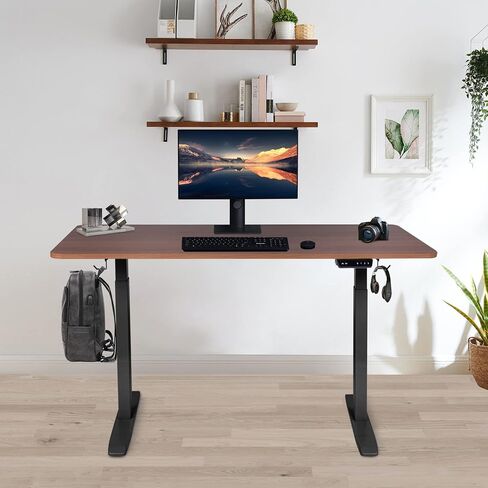 Electric Dual Motor Stand up Desk Frame with USB A and C Ports- Height Adjustable Standing Desk Base 3 Memory Controller for Home and Office (Gray) in Saudi Arabia
