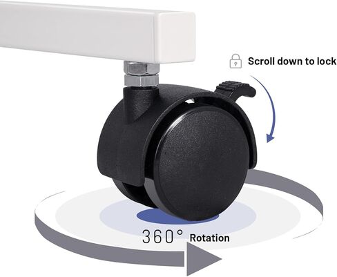 طاولة فوق السرير بعجلات، مكتب قائم قابل للإمالة بزاوية 90 درجة، ارتفاع قابل للتعديل، طاولة بجانب السرير قابلة للطي، مكتب صغير متدحرج، فوق طاولة السرير مكتب قائم متنقل هوائي للمنزل والمكتب والمستشفى باللون الأبيض in Kuwait