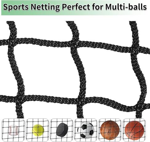 Baseball Backstop Nets, Nylon Baseball Netting Pro High Impact Sports Netting Material 10'x10'/10'x20'/10'x30'(Net Only) in Saudi Arabia