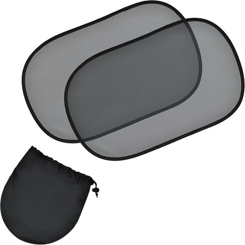 EcoNour Car Shades for Side Windows - 20"x12" (2 Pack Transparent) | Baby Car Window Shade for Complete Sun Protection from UV Rays, Glare and Heat | Back Window Cling Sun Shade for Car Window in Saudi Arabia