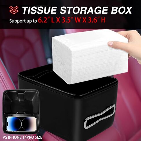 سلة مهملات السيارة منظم صندوق السيارة ABS سلة مهملات السيارة مقاومة للماء سلة قمامة السيارة متعددة الأغراض لمستلزمات السيارة الخاصة بك مع حامل هاتف كوب، أسود in Kuwait