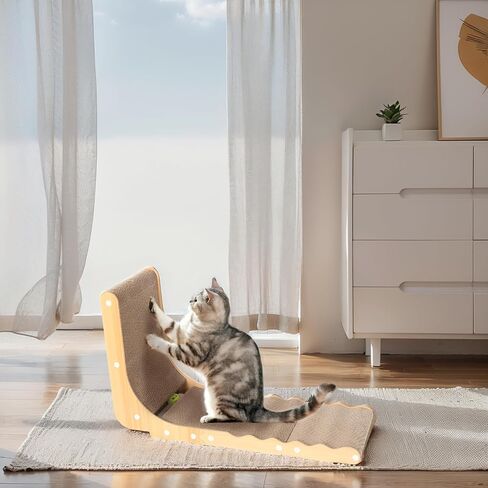L Shape Wave Cat Scratching Pad,Scratching Board for Indoor Cats, Cats Toy, Cat Scratching Post, Large Size, GESTTONG,Cat Scratches,Wall-Mount Cat Scratchers for Indoor Cats,Cat Scratching Board in Saudi Arabia