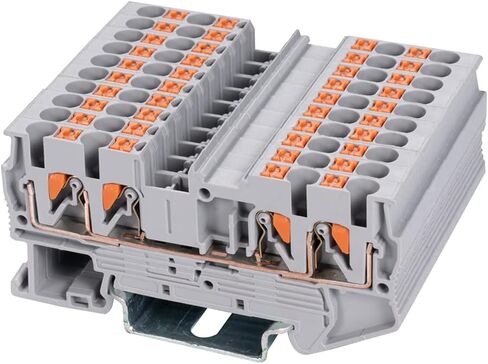 ST2-2.5/2X2 Twin Spring Terminal Block Push in Type PT Screwless Wire Din Rail Connector 30 Pcs Set in Saudi Arabia