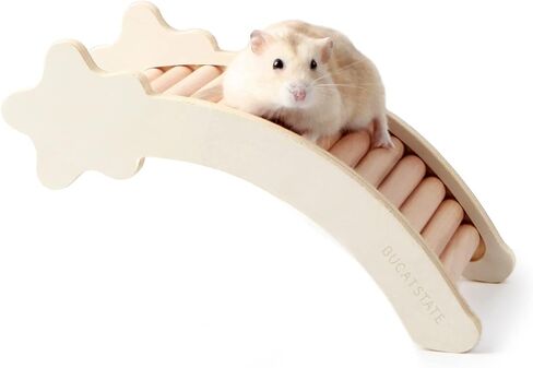 BUCATSTATE Hamster Climbing Ladder, Wooden Climbing Toy and Bridge Cage Decor for Hamsters Gerbils Mice and Small Animals (Snake Pattern) in Saudi Arabia