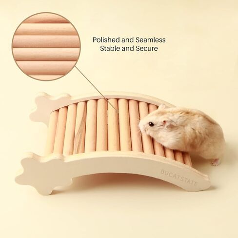 BUCATSTATE Hamster Climbing Ladder, Wooden Climbing Toy and Bridge Cage Decor for Hamsters Gerbils Mice and Small Animals (Snake Pattern) in Saudi Arabia