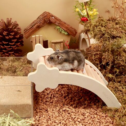 BUCATSTATE Hamster Climbing Ladder, Wooden Climbing Toy and Bridge Cage Decor for Hamsters Gerbils Mice and Small Animals (Snake Pattern) in Saudi Arabia