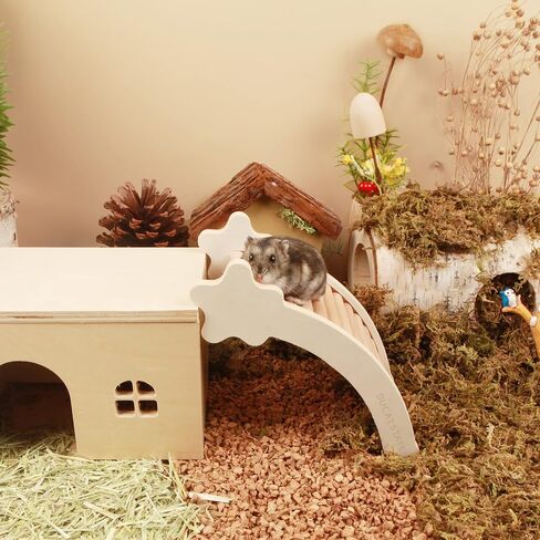 BUCATSTATE Hamster Climbing Ladder, Wooden Climbing Toy and Bridge Cage Decor for Hamsters Gerbils Mice and Small Animals (Snake Pattern) in Saudi Arabia