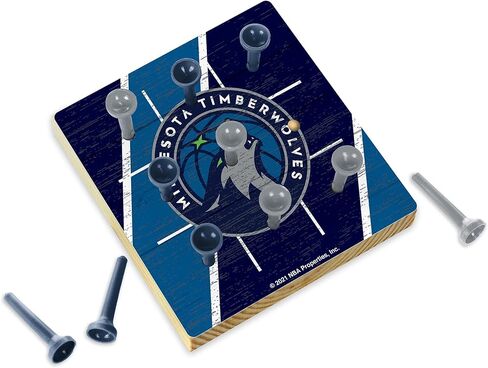 لعبة Rico Industries NBA Peg Tic Tac Toe مقاس 4.25 بوصة × 4.25 بوصة لعبة خشبية بحجم السفر تيك تاك تو - ألعاب ربط الألعاب - متعة عائلية in Kuwait