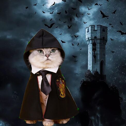 Halloween Cat Cape with Neck Tie Halloween Cat Costumes Small Dog Costumes Pet Halloween Apparels Cosplay Costume Pet Photo Props Supplies in Saudi Arabia