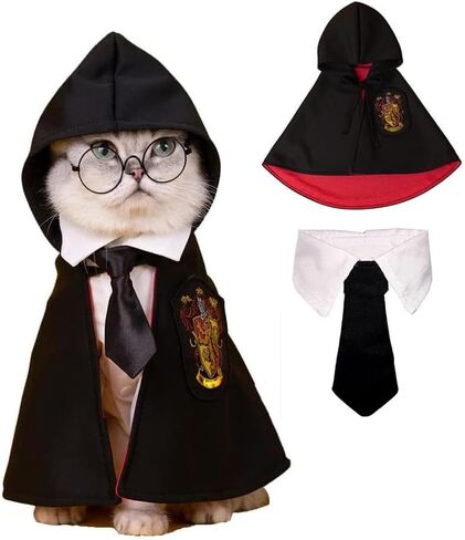 Halloween Cat Cape with Neck Tie Halloween Cat Costumes Small Dog Costumes Pet Halloween Apparels Cosplay Costume Pet Photo Props Supplies in Saudi Arabia