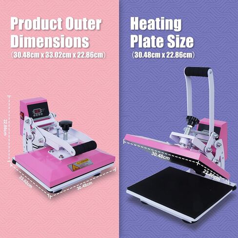 MECOLOUR Heat Press 9 x12 Digital Heat Press Machine Fast Heating, High Pressure Heat Press Machine for T-Shirt, Power Digital Industrial Sublimation Printer for Heat Transfer Vinyl-Pink in Saudi Arabia
