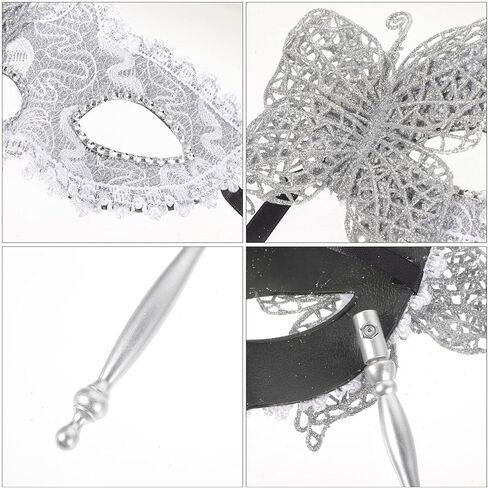 EXCEART Handheld Masquerade Mask with Stick Fancy Dress Dancing Mask Venetian Halloween Mardi Gras Costumes Party Prom Mask in Saudi Arabia