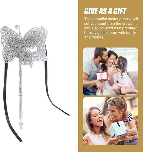 EXCEART Handheld Masquerade Mask with Stick Fancy Dress Dancing Mask Venetian Halloween Mardi Gras Costumes Party Prom Mask in Saudi Arabia