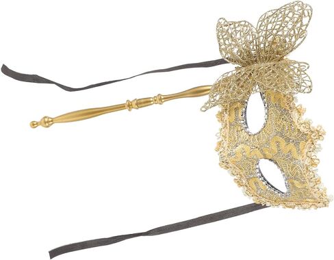 EXCEART Handheld Masquerade Mask with Stick Fancy Dress Dancing Mask Venetian Halloween Mardi Gras Costumes Party Prom Mask in Saudi Arabia