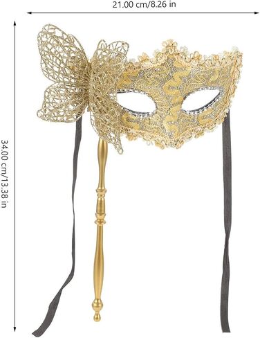 EXCEART Handheld Masquerade Mask with Stick Fancy Dress Dancing Mask Venetian Halloween Mardi Gras Costumes Party Prom Mask in Saudi Arabia