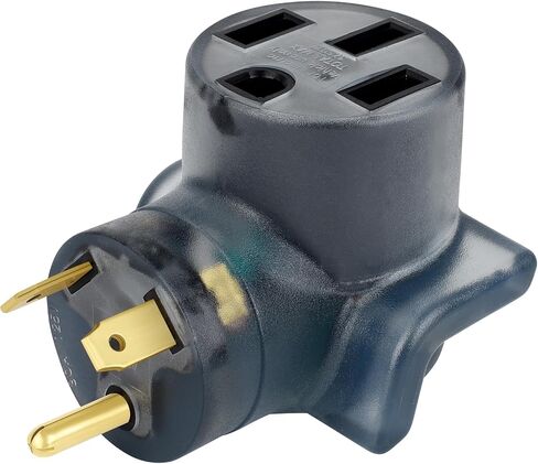 محول شاحن NEMA 14-30P إلى 14-50R EV، ومجفف 30 أمبير إلى محول تحويل 50 أمبير EV/RV (14-30P/14-50R أسود نظيف) in Saudi Arabia