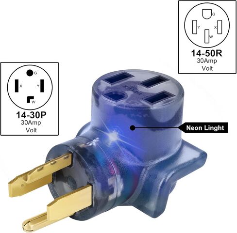 محول شاحن NEMA 14-30P إلى 14-50R EV، ومجفف 30 أمبير إلى محول تحويل 50 أمبير EV/RV (14-30P/14-50R أسود نظيف) in Saudi Arabia