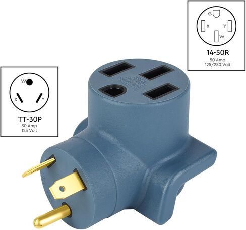 محول شاحن NEMA 14-30P إلى 14-50R EV، ومجفف 30 أمبير إلى محول تحويل 50 أمبير EV/RV (14-30P/14-50R أسود نظيف) in Saudi Arabia