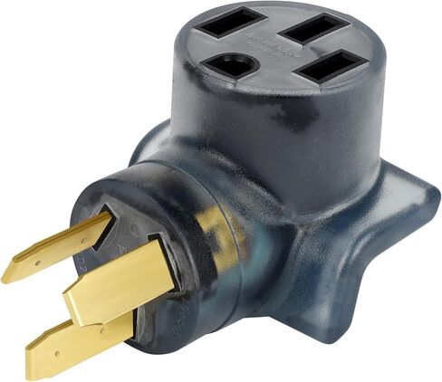 محول شاحن NEMA 14-30P إلى 14-50R EV، ومجفف 30 أمبير إلى محول تحويل 50 أمبير EV/RV (14-30P/14-50R أسود نظيف) in Saudi Arabia
