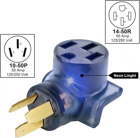 محول شاحن NEMA 14-30P إلى 14-50R EV، ومجفف 30 أمبير إلى محول تحويل 50 أمبير EV/RV (14-30P/14-50R أسود نظيف) in Saudi Arabia